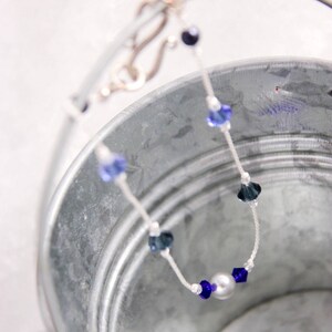 Mitternacht Mond Seide Armband, Swarovski-Kristallen und Perlen, handgeknüpft