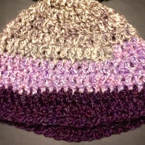 Beanie Hat, Custom Color, Stripes, Vegan, Soft, Washable
