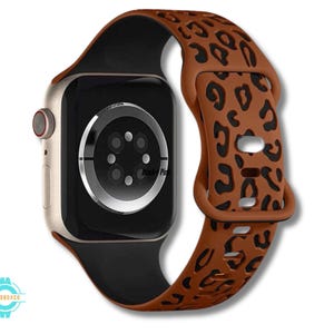 Pasek do zegarka z silikonu z nadrukiem w panterkę, gumowe paski do zegarka Apple Watch