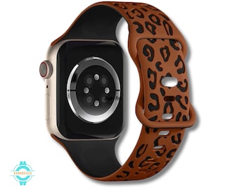 Leopard Print Silicone Watch Strap Bracelet Wristband Rubber Watch Bands For Apple Watch