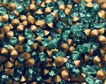 ERINITE Swarovski crystal chatons, Art #1012, strass in 3 misure in confezioni originali di fabbrica, come nuovi