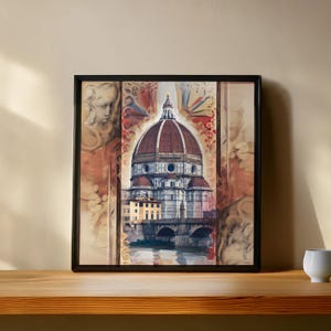 Florence Cathedral Art Print: Renaissance Italy Travel Poster (Digital Download)