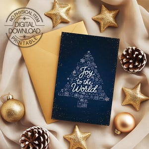 Arte digital de Natal "Alegria para o Mundo", cartão comemorativo e pôster festivo, decoração para impressão de feriados, design moderno de arte de parede de Natal