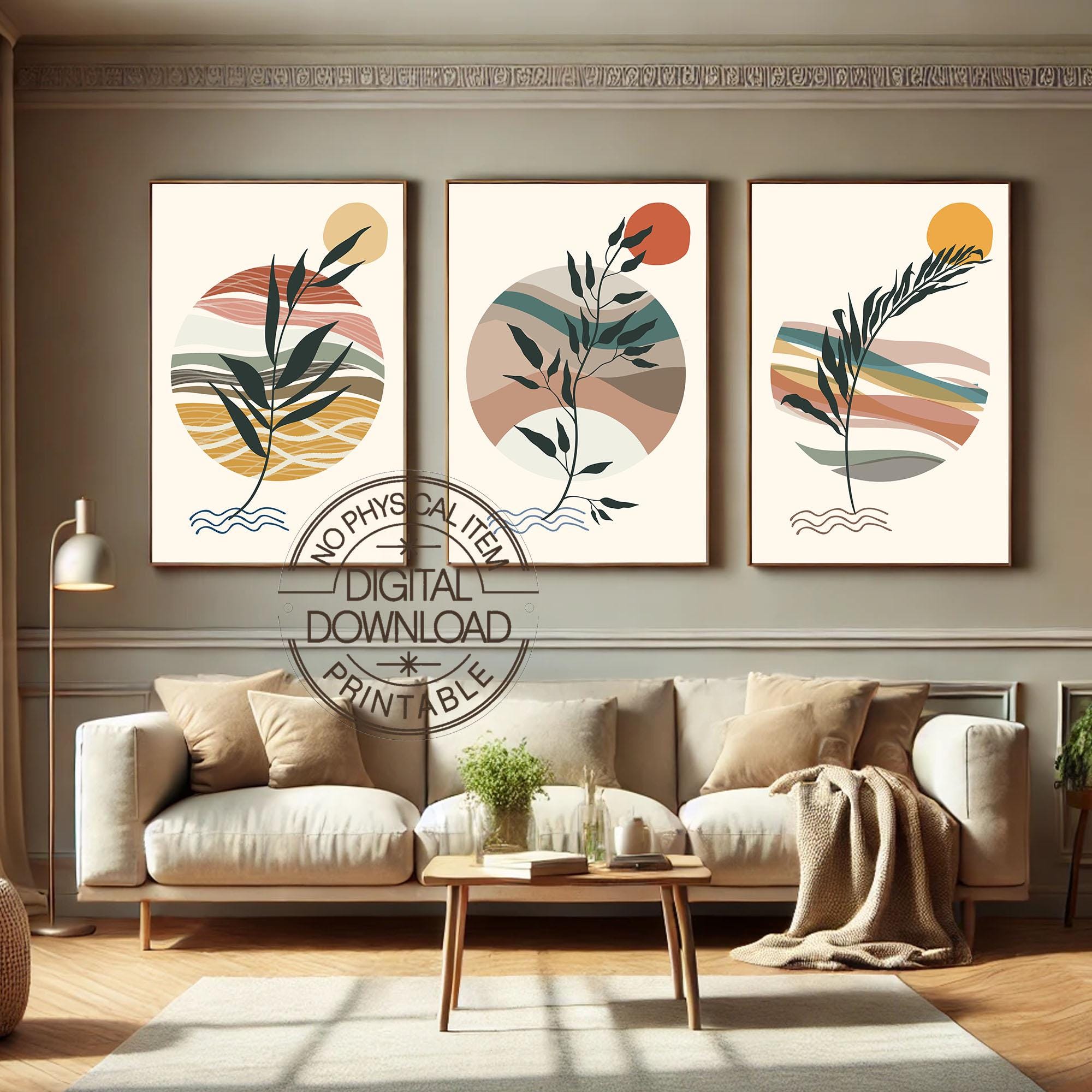 Botanical Prints Set: Minimalist Boho Wall Art (digital Download) - Etsy