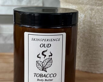 Oud Tobacco Body Butter | Handmade Whipped Body Butter | Deep, Warm & Sophisticated Moisturizer