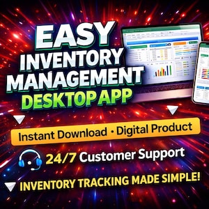 Stock Manager | Inventory Management Software for Etsy Sellers | Excel Import, Sales & Refund Tracking, Portable EXE