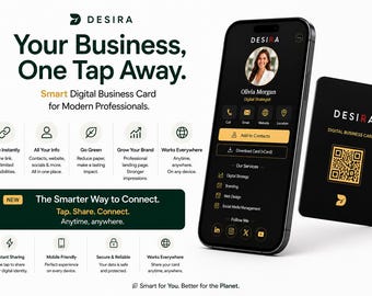 Cartão de Visita Digital NFC | Cartão de Visita Virtual | Cartão de Contato Online | Página de Destino Personalizada | Download de vCard | Networking Inteligente