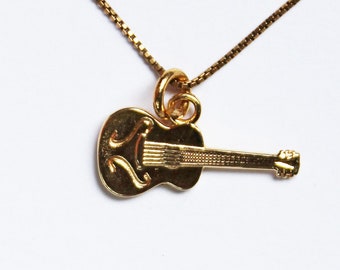 Violin gold filled necklace