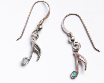 Music silver opal beautiful earrings