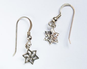Star of David silver earrings