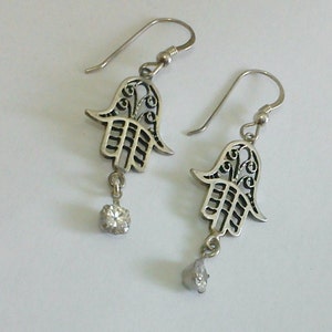 hamsa hand earrings good luck protection symbo.