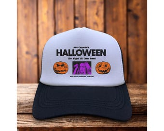 Halloween Black Trucker Hat Horror Movie Michael Myers