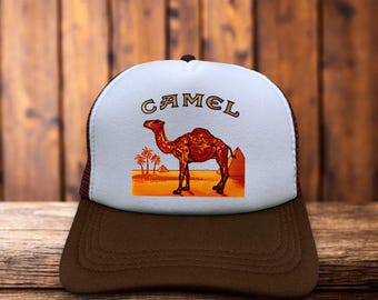 Casquette Camel Vintage Type Malboro Années 80 - Rétro, Grise, Taille Réglable