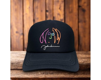 John Lennon Imagine Mens Trucker Hat Black 1971 Baseball Cap