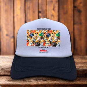 Xanax Mens Trucker Hat Black Snapback Anti-Anxiety 80s Advertisement Anti-Drug Cap