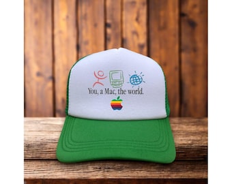 Retro Apple Computers Rainbow Logo Hat - Embroidered Baseball Cap