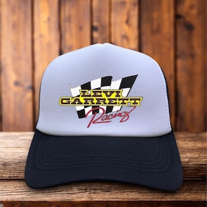 Levi Garrett Racing Mens Trucker Hat Black Snapback Motorsport Baseball Cap