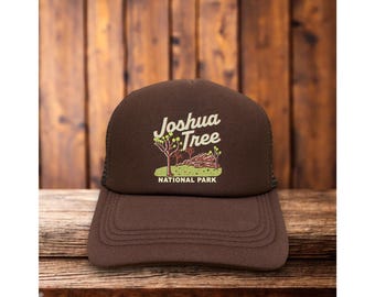 Gorra de camionero unisex Joshua Tree, color marrón, con cierre trasero, del Parque Nacional de California
