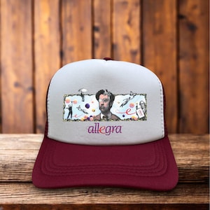 Allegra Mens Trucker Hat Maroon Allergy Medication Vintage Advertising Logo Cap