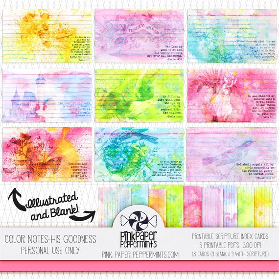 printable 3x5 mixed media index cards with scripture for etsy printable 3x5 cards