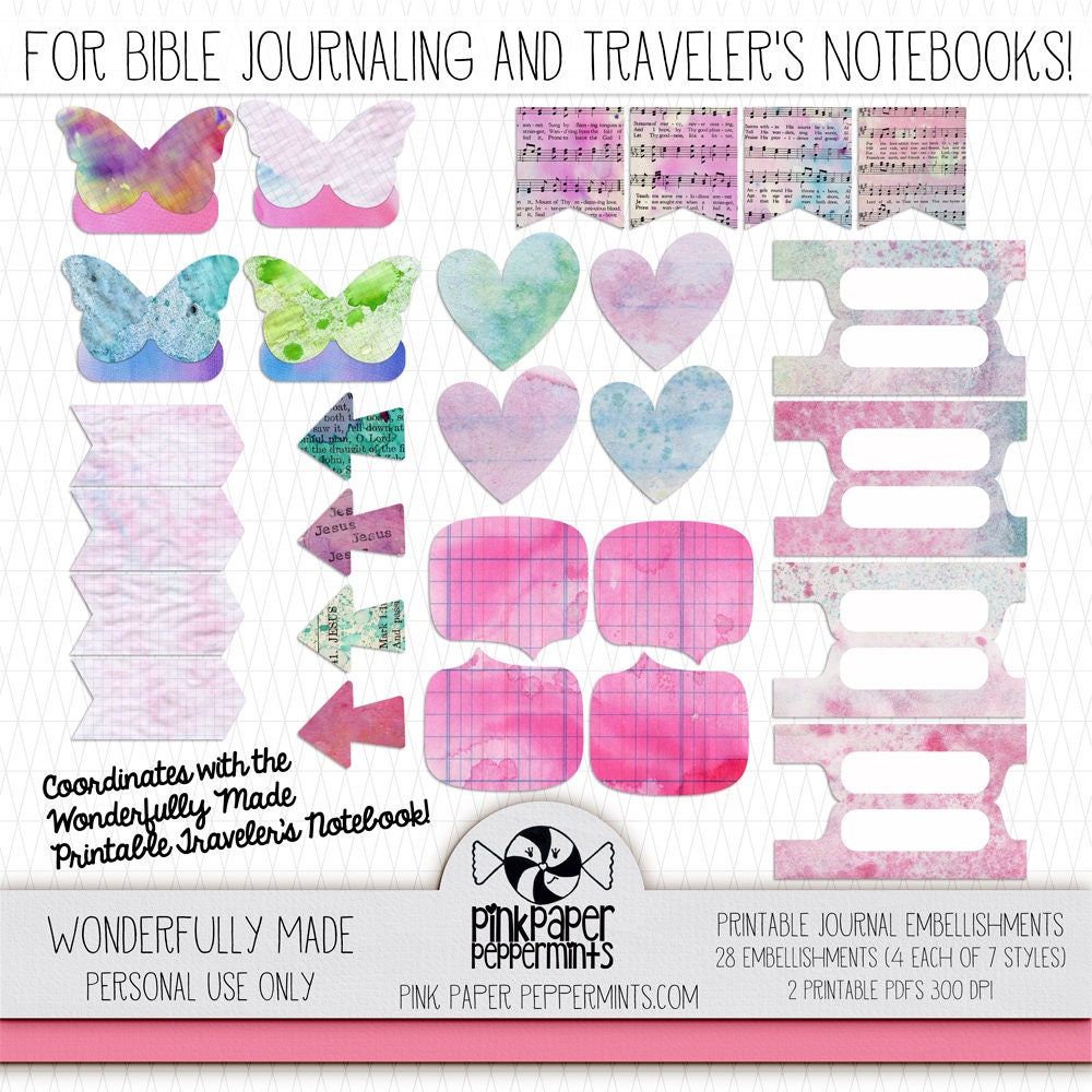 printable sticker kit for bible journaling travelers etsy