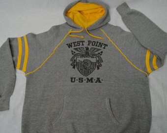 Vintage WEST POINT USMA Hoodie 80's Military Sweatshirt Tri Blend Top usa marine corps