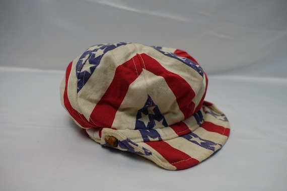 Vintage USA STARS STRIPES Kepi Civil War Style Flo