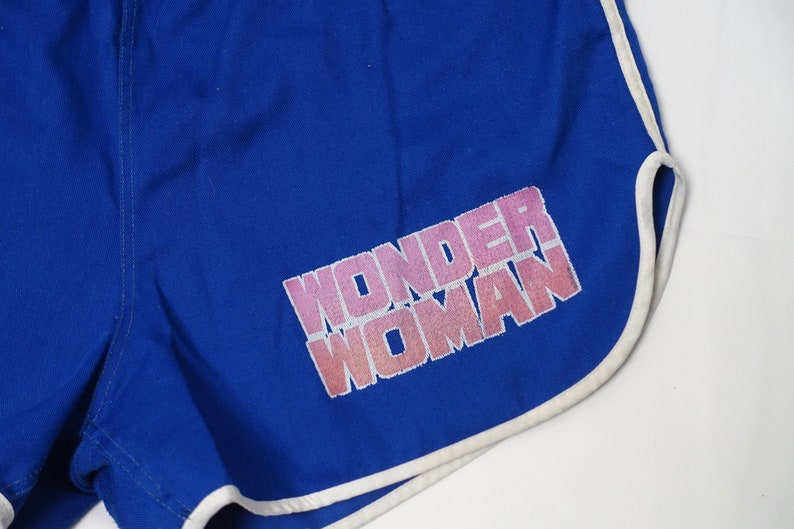 Vintage WONDER WOMAN 70/'s High Cut Stripe Athletic Sport Gym Shorts Running Jogging DC Superhero Comics Television Tv Show