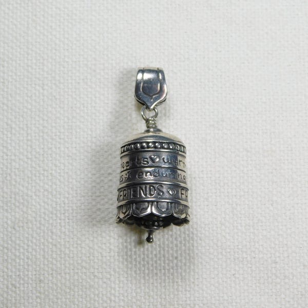 Vintage STERLING 'Best Friend' BELL PENDANT, Estate