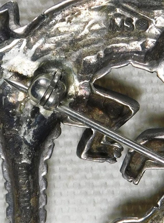 STERLING, Multi STONE Inlay 'Reptile' Native Amer… - image 8