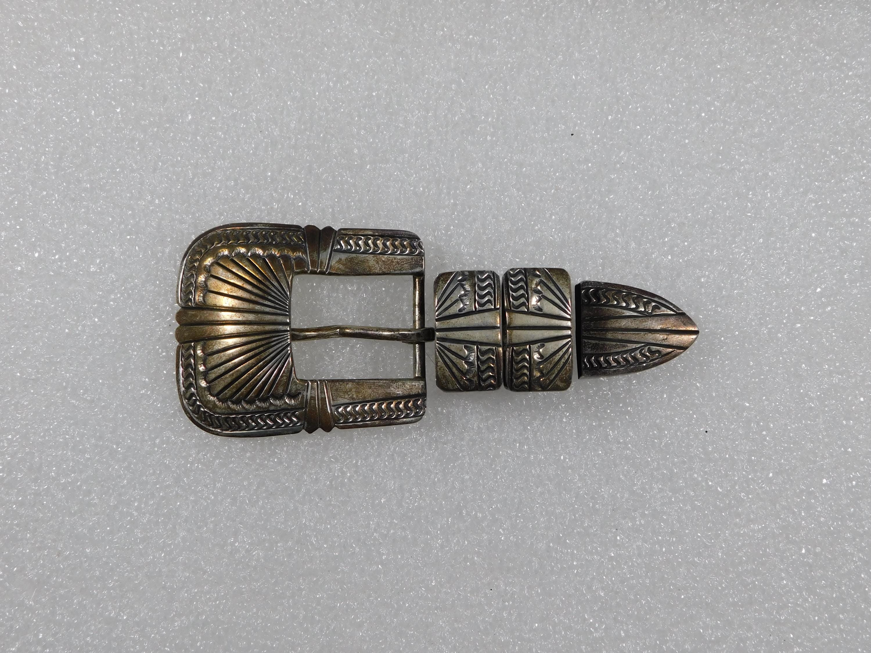 NAVAJO J.C. DELGARITO RANGER Set Sterling Stamped Domed 4  display picture 1