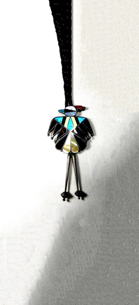 ZUNI Sterling Multi Stone Inlay Handmade Vintage … - image 1