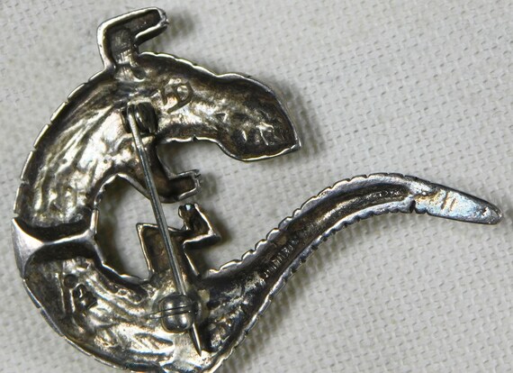 STERLING, Multi STONE Inlay 'Reptile' Native Amer… - image 7