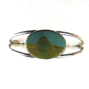 Artisan Sterling, Landscape Jasper Handmade Vintage Wire BRACELET