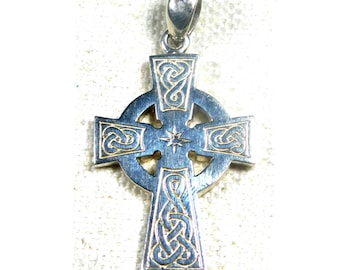 Cast Sterling silver Celtic cross Pendant.