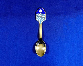 Anton Michelsen Vintage 1973 Danish Enamel Gold Plated Sterling