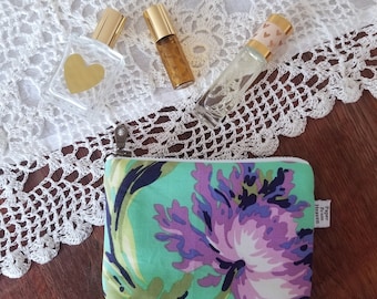 Zipper Pouch ITY-BITY - Love Bliss Bouquet - mini change pouch essential oil bag coin purse Zip Wallet Money Wallet Change Purse