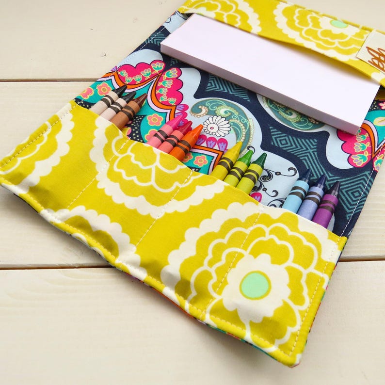 Crayon Notebook Boho Coloring Folder, Preschool Art Journal, Girls Gift