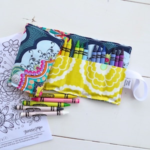 Retro Crayon Holder Girls Coloring Bright Art Supply Storage Kids Easer Basket Gift Idea Childrens Crayon Roll Up Party Favor Brit Boutique