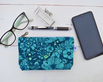 Zipper Bag - Firefly Galaxy Flower Zipper Pouch, neon gift for teen girls, makeup bag, back to school pencil holder, cosmetic case