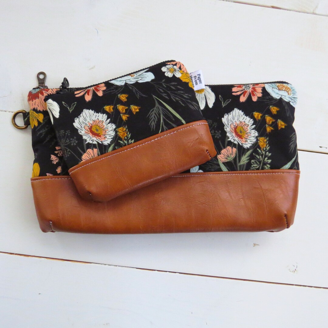 Wildflower Zipper Bag Set Small Zip Pouch Purse Organizer Mini Travel ...