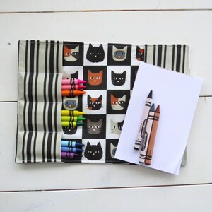 Cuaderno de crayones - Gato con tablero de ajedrez - Carpeta de crayones para amantes de los animales, diario de arte preescolar, bloc de dibujo para diario bíblico infantil, regalo para nuevos hermanos