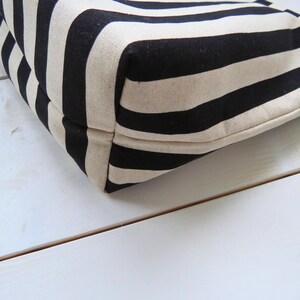 Jumbo Stripe Canvas Cosmetic Bag Cottagecore Extra Large Makeup Holder Minimalist Travel Zipper Pouch Craft Project Storage Sevenberry: XXL