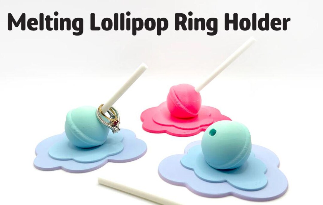 3D Printed Melting Lollipop Ring Holder - Etsy
