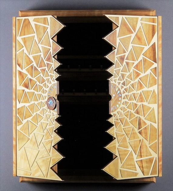 Custom Wall Mount Jewelry Cabinet for efficient storage of rings,  necklaces, and earrings