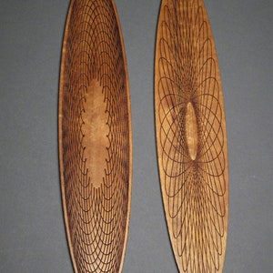 Engraved Wood Bookmark with Geometric Spiro Design