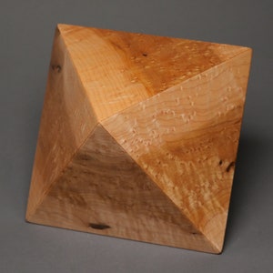 Geometric Cremation Urn for Small Human or Pet Ashes, Exotic Woods, 65 cu-in Birdseye Maple