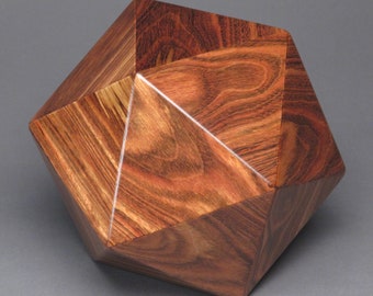 Geometric Wood Cremation Urn, for Pets and small Humans up to 65 pounds