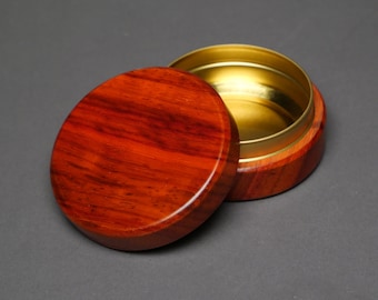 Large Wood and Steel Pill Box, 2 ounce capacity