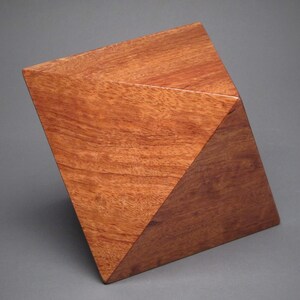 Geometric Cremation Urn for Small Human or Pet Ashes, Exotic Woods, 65 cu-in Bubinga